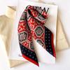 New 100% Real Silk Satin Women Scarf  Flower Printed Foulard Femme Square Head Scarfs Bandana Shawl Gift For Lady Hijab