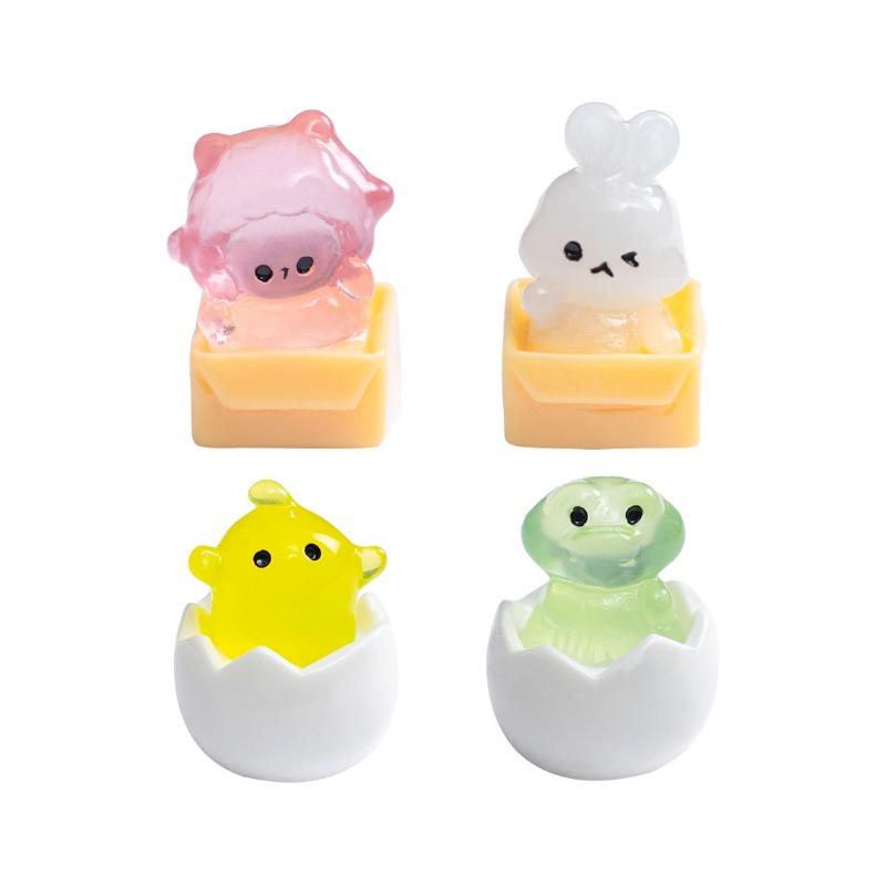 Micro-landscape Luminous Eggshell Chicken Little Crocodile Figurine Decorative Accessories Miniature Small Ornaments
