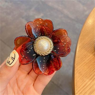Flower Hair Clip Hair Claw Girl Elegant Hair Clip Personality Back Head Clip Shark Clip