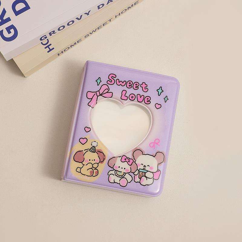 Small Card Storage Album Pendant Love Hollow Mini Photo Album Mini Album Photocard Holder Decorative PVC Cartoon Collect Book