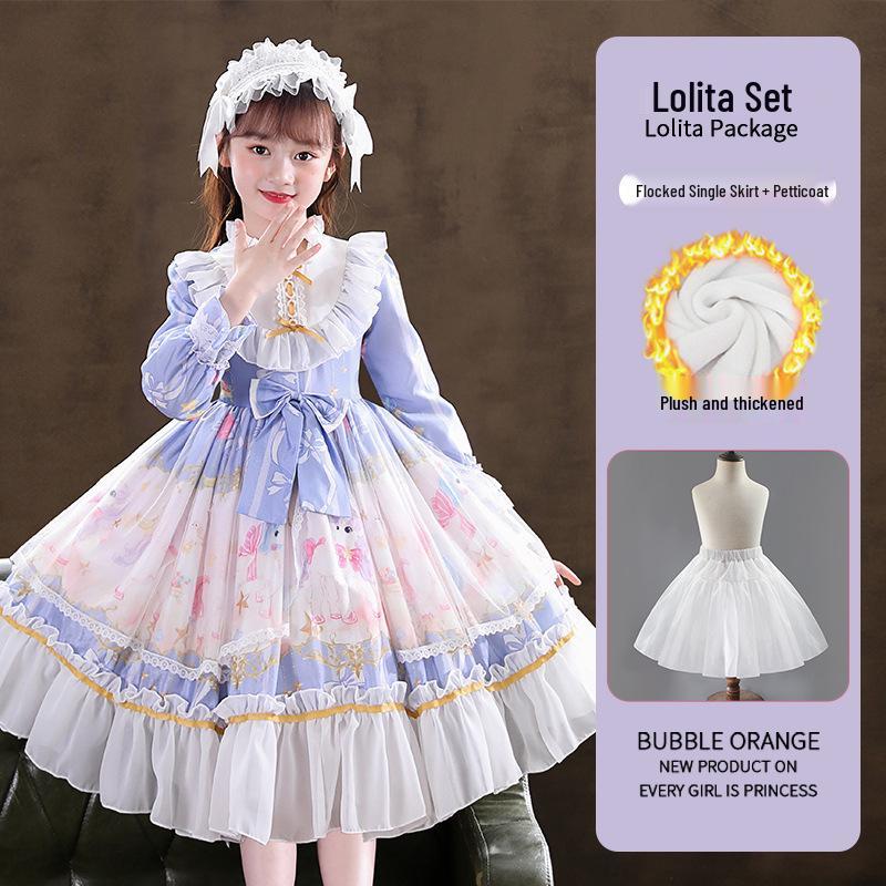 Lolita Princess Long Sleeve Birthday Dress for Girls - 2026 Spring Collection