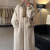 Einfarbiger lockerer Cardigan-Mantel Damen Winter Nerz Samt Pelz Ein Lammwollmantel Langer Mantel