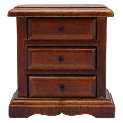 1:12 Scale Dollhouse Night Stand Birch Wood 3 Drawers Realistic Miniature Dollhouse Bedside Table