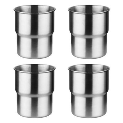 4 Pack Stainless Steel Cups Stackable Coffee Tumblers Metal Drinking Glasses Milk Mug Drinkwares for Camping Travel