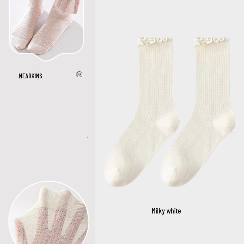 NiQing Women s Summer Lace Mesh Mid-Calf Socks