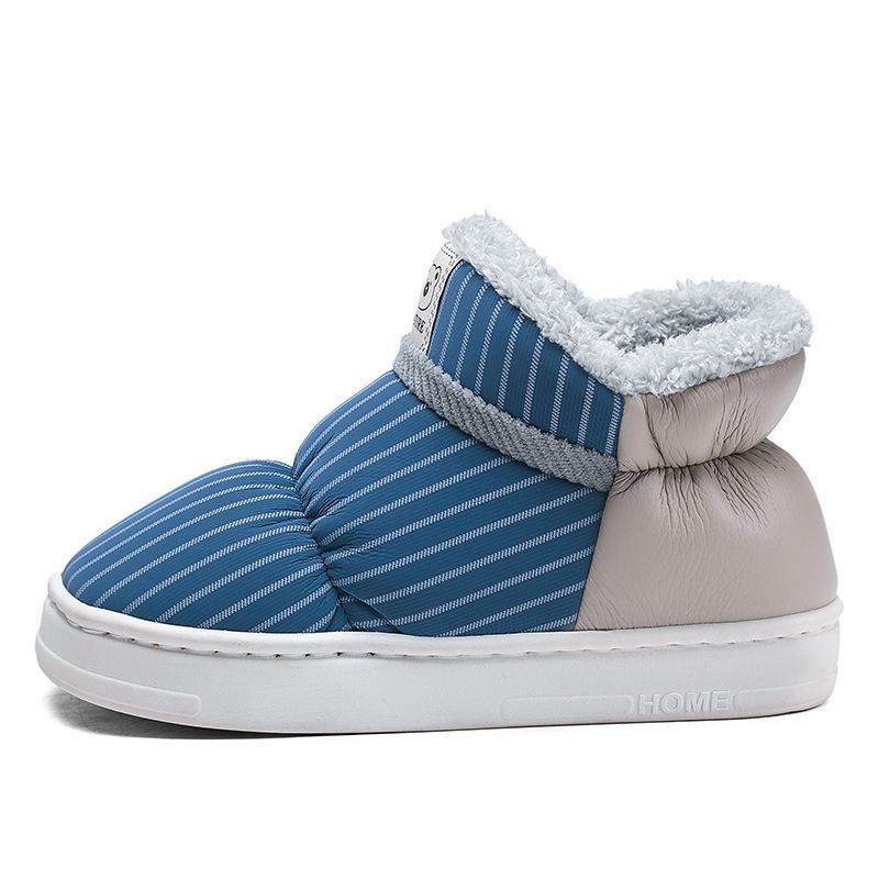 

Хлопковые тапочки-мешочки на пятке осень-зима 2025 новые домашние комнатные на толстой подошве теплые плюшевые хлопковые туфли зимние 46-47 синий