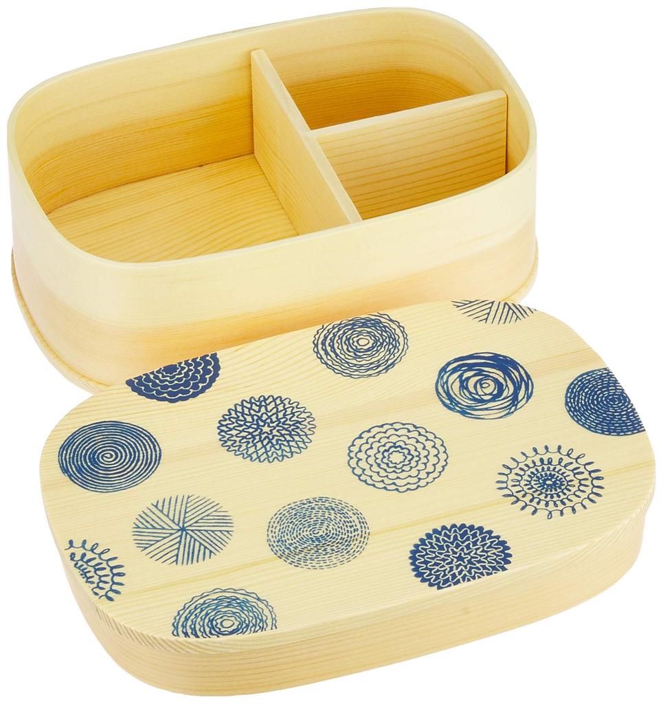 Isso Ecco New Wappa Bento Dotted 760ml Product 4567789 Box, Blue, Single-Tier, (with divider), Number