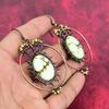 Lemon chrysoprase gemstone earring copper wire wrapped earring lemon chrysoprase jewelry handmade earring gifts for wife copper wire jewelry
