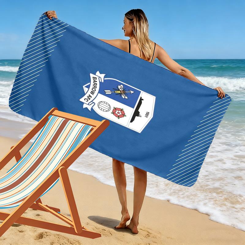 BARROWA FC Print Beach Towel, Large Soft Quick Dry Towel for Beach Camping Swimming