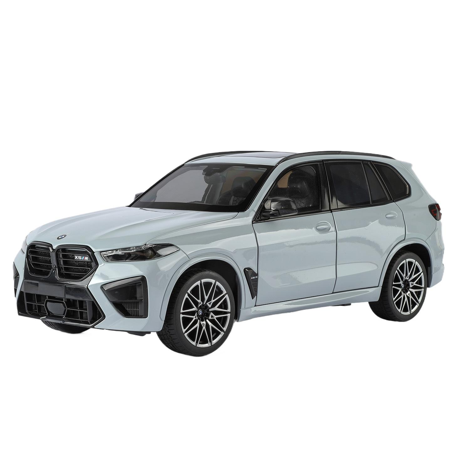 

1/18 BMW X5M X5 SUV Alloy Luxy Car Model Diecast Metal Off-road Vehicles Car Model Simulation Sound and Light Childrens Toy Gift сірий колір