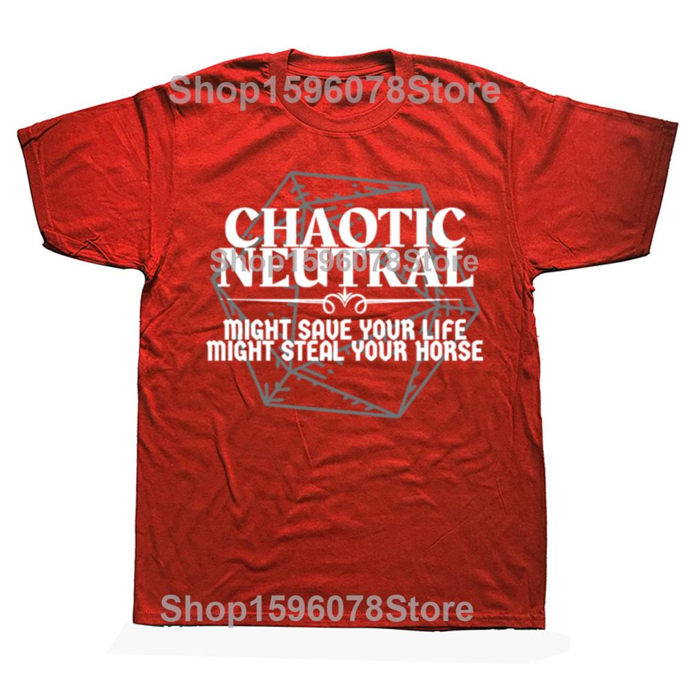Funny Dungeons and Dragons Dungeon Master Chaotic Neutral T Shirts Short Sleeve Birthday Gifts Mens Clothing Oversized T Shirt