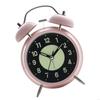 62KD Twin Bells Bedroom Alarm Clock Large Green Glowing Dials Nightlight Feature Loud Wake Up Sound Desk Clock for Student