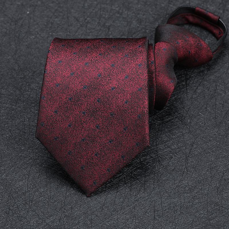 Men'S Zipper Free Dress Tie Business Red Black Professional Wedding Groom Korean Version Of A Pull Tie