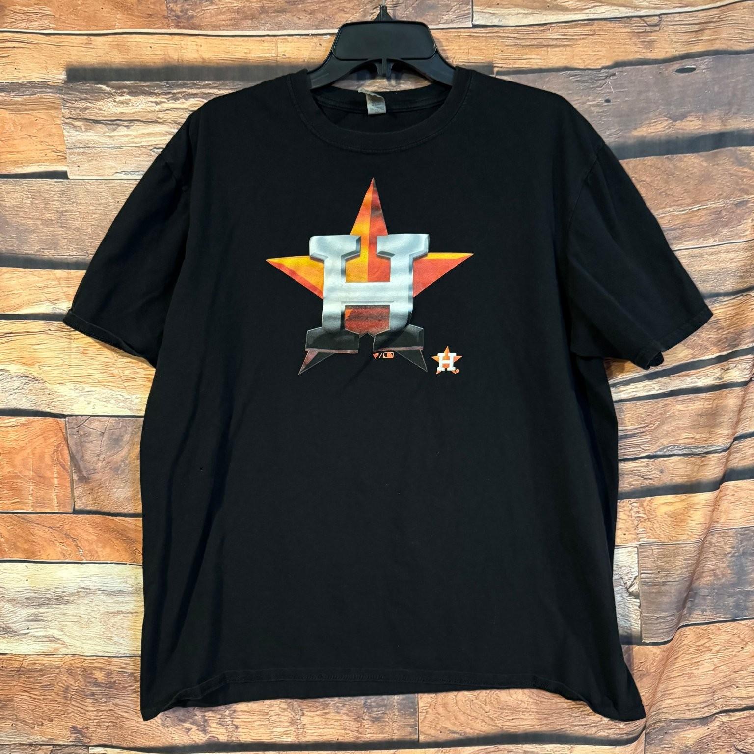 Gildan Men s Black XL Houston Astros MLB Baseball Cotton Tee Unisex T-Shirt XL