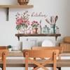 Hand-Painted Spoon and Kitchenware Wall Sticker Rustic Cottage Core Self-Adhesive Decor for Kitchen Dining Room Background