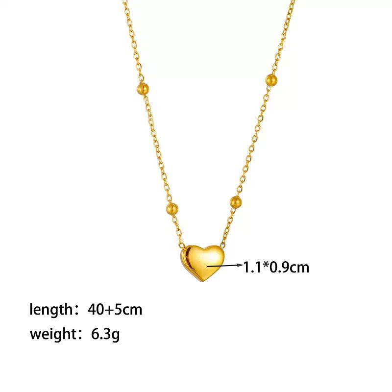 Elegant Personalized Double Heart Pendant Titanium Steel Necklace for Women