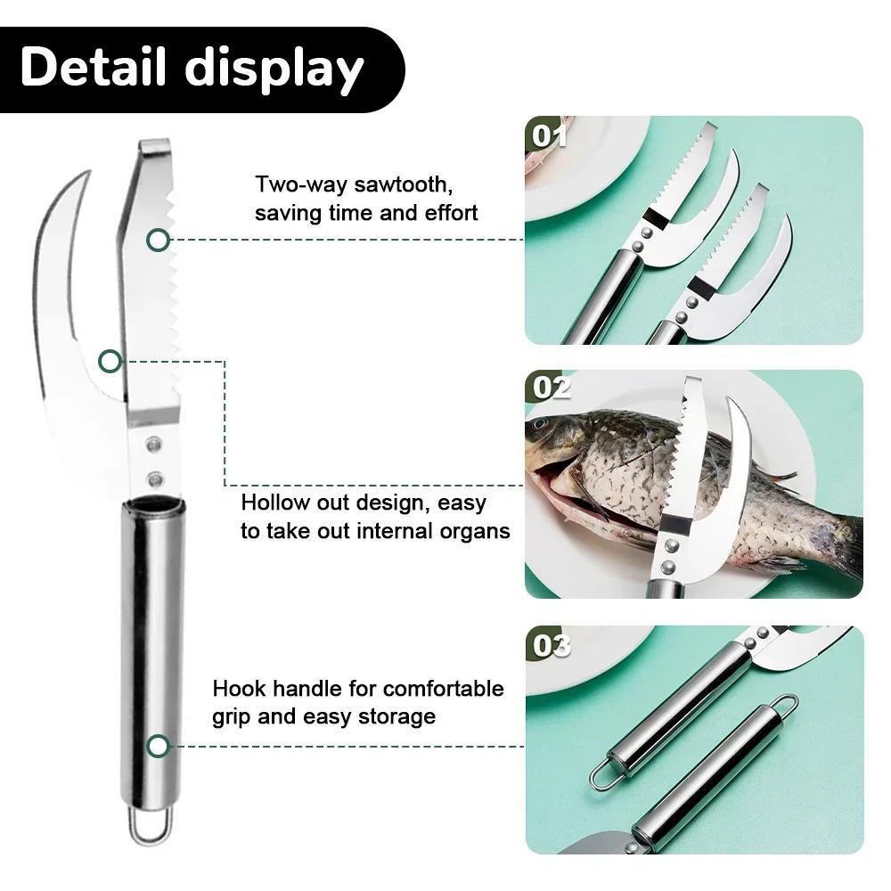 Fish Killing Tools Stainless Steel Fish Maw Knife Kitchen Home, Shrimp Line To Remove Dirt To Remove Fish Scales Scrape Fish