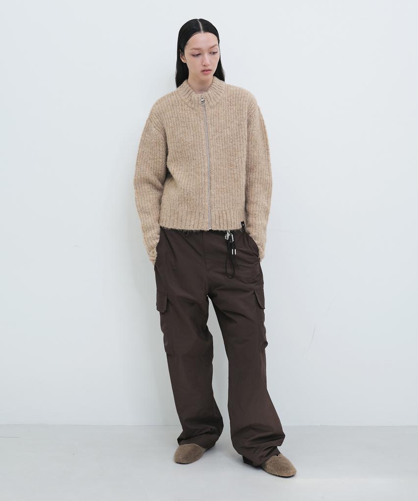 Yunse Angora Knit Zip-Up (Beige)