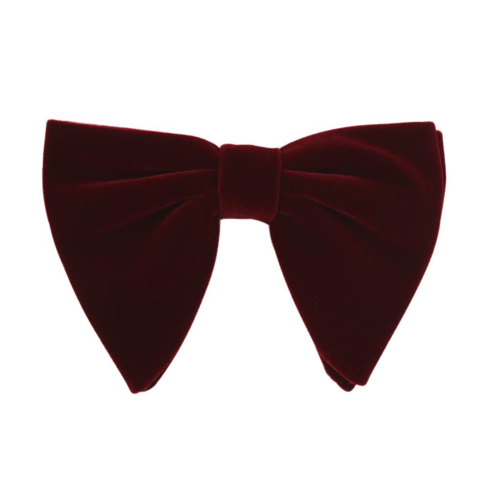 Men's Large Velvet Pre-tied Swallowtail Wingtip Bow Tie - Retro Tuxedo Design