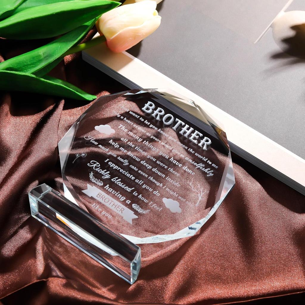 Gifts for Brother Crystal Brother Gifts From Sister Birthday Gifts for Brother Crystal Keepsake for Birthday Father's Day, Valentine’s Day, and