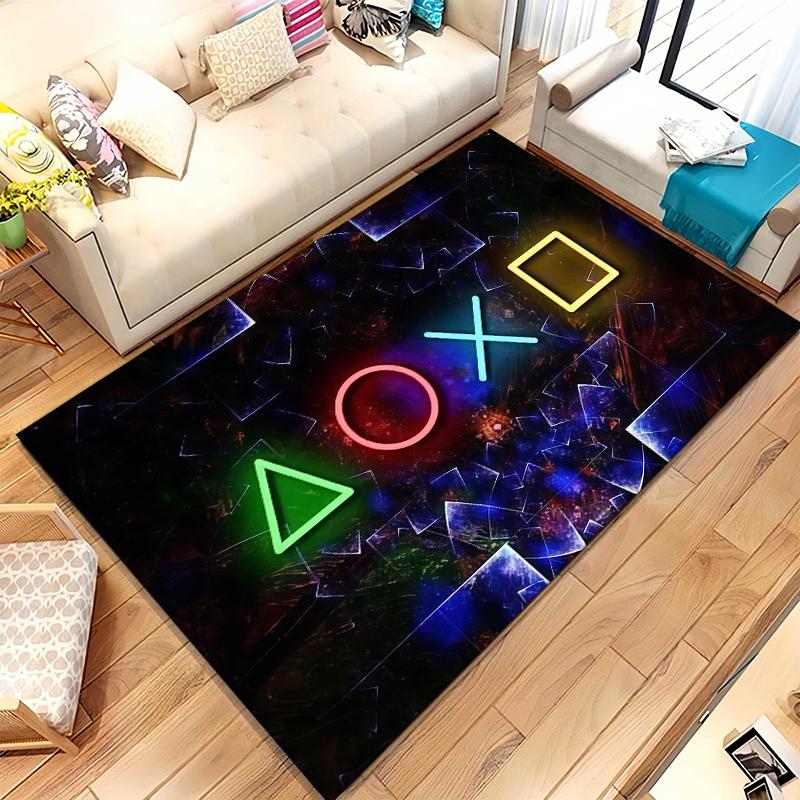 Cartoon Game Gamer Zone Controller Logo Living Room Non-Slip Area Rug Soft Carpet for Bedroom Playroom Sofa,Home Decor Doormat