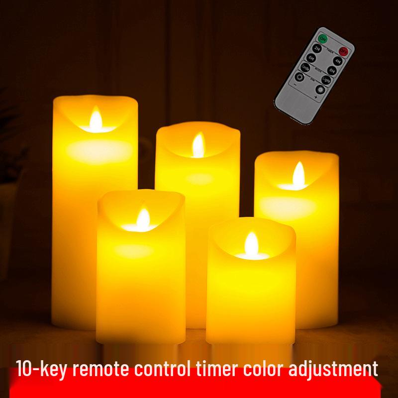 Rechargeable LED Electronic Candle with Remote Control - Perfect for Simulated Paraffin Flame Atmosphere, Weddings, and Birthdays.