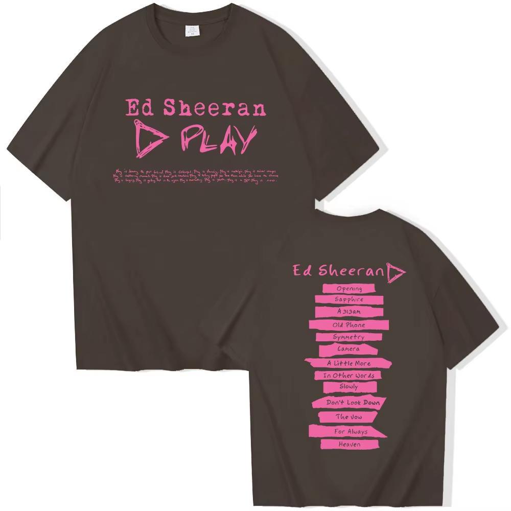 Ed Sheeran Tour 2026 Tshirt Unisex Unisex Ed Sheeran Play Album Music Printing Tshirts Round Neck Oversized Unisex Graphic Print