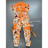 Export Hipster Street Hip-Hop Fried Street Tooling Style Trendy Loose Orange Jogger Pants Large Pocket Print Jumpsuit