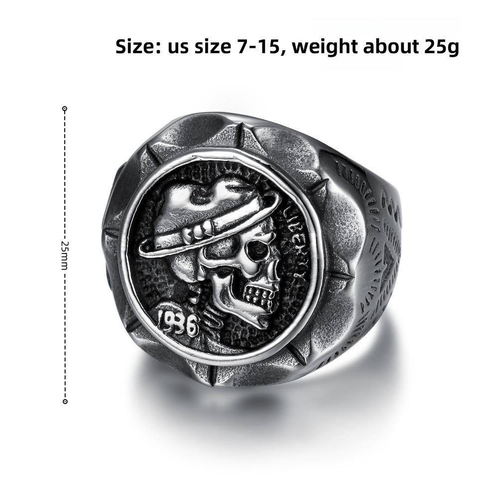 Trendy Punk Skull Ring for Men Vintage Gothic Jewelry Unique Fashion Statement Accessory