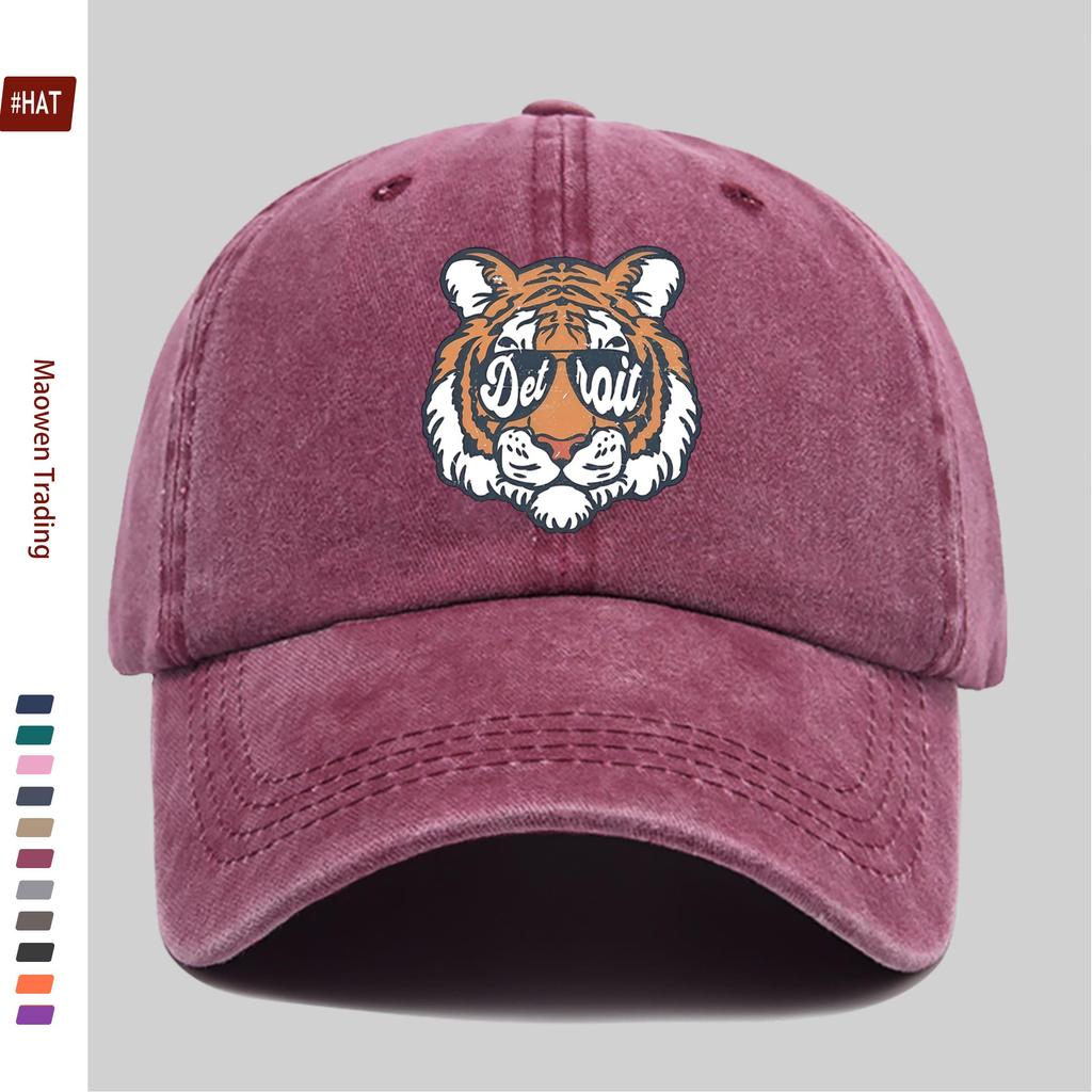pc Tiger Retro Mascot Pattern Printed Baseball Cap Spring Summer Suitable Sun Hat Comfortable Lightweight Decorative Hat Adj