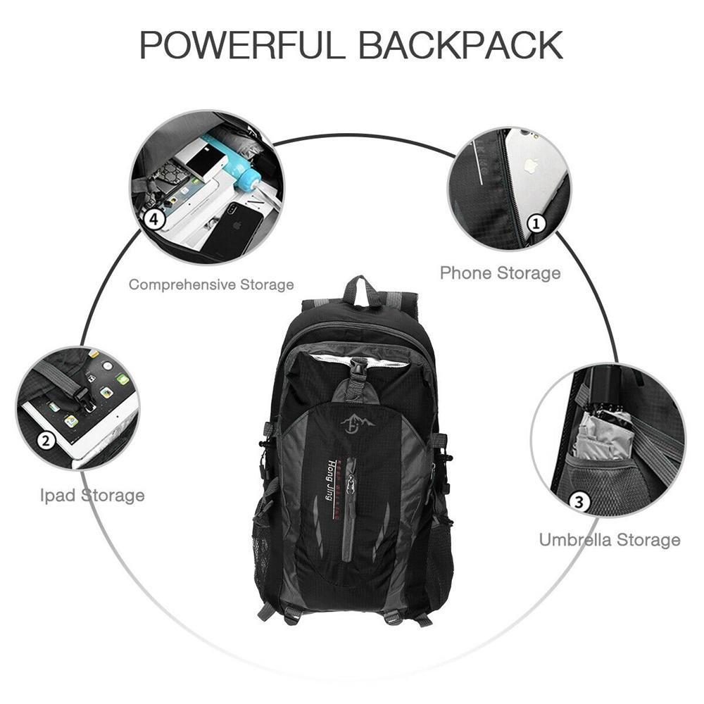 40L Large Capacity Waterproof Backpack For Men Women Camping Walking Hiking Lightweight Knapsack Male Outdoor Travel Rucksack