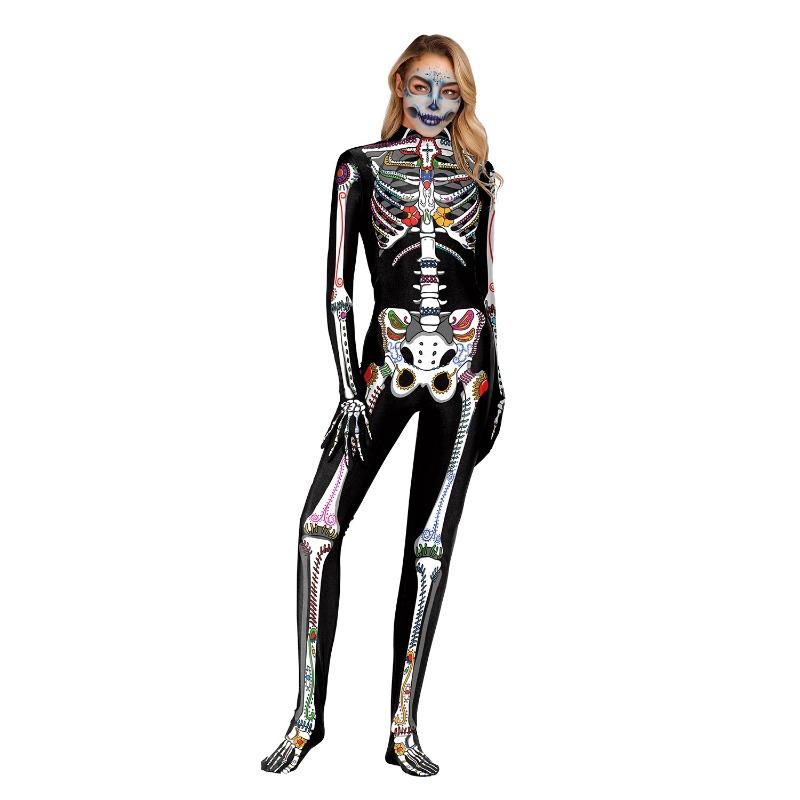 Halloween Costumes Zombie Skull Rack Cosplay Costumes Symbiotic One-Piece Adult