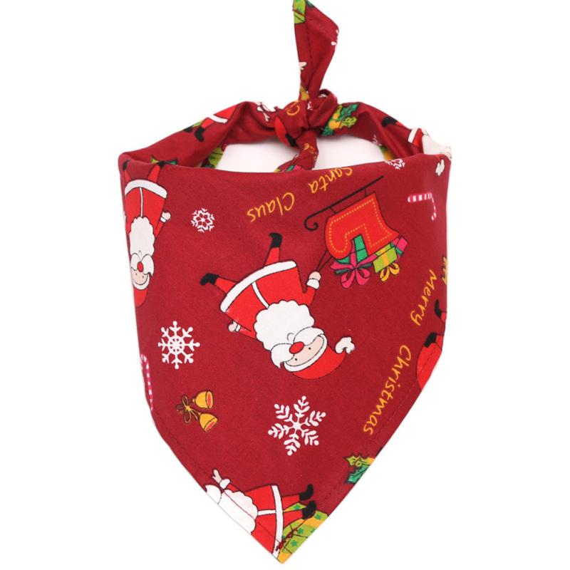 Foulard Triangle de Noël en Coton pour Animaux de Compagnie Serviette Salive Accessoires de Costume pour Animaux de Compagnie Pour Chiens Petits Moyens Grands