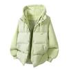 Mens Winter Puffer Jacket Faux Two-Piece Thick Hooded Loose Cotton Coat Teens