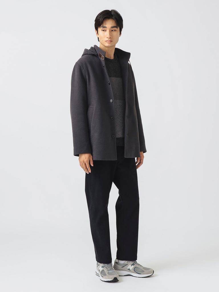 Beams Heart Price Drop on Hooded Stand Collar Size 42190009413 [New 12/25] Men's Coat, CHARCOAL.G, S,