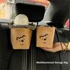 Multipurpose Vehicle Organizer Bear Shaped Kraft Paper Storage Bag Car Air Vent Trash Can  Car Use