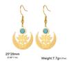 My Shape Flower Lotus Moon Earrings for Women Stainless Steel Dangle Earrings Flower Drop Earring Jewelry Chakra Healing Amulet