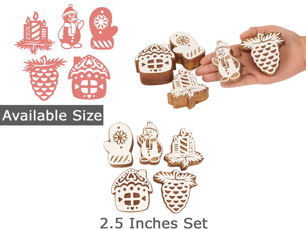 IBA Indianbeautifulart Textile Printing Block Winter Theme Hand Carved Wooden Stamp Wood Block Printing Textile