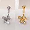 Fashion Zircon Butterfly Belly Button Rings Shiny Crystal Bow Navel Piercing For Women Girls Sexy Belly Ring Beach Jewelry Gifts