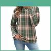 Polyester Plaid Sweater With Long Sleeves And Round Neck For Casual Daily Wear