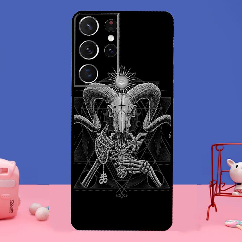 Satanistický Démon Kryt na Telefon Pro Samsung Galaxy S21 Ultra S20 FE S8 S9 S10 S22 Plus Note 20 Ultra Plné Krytí