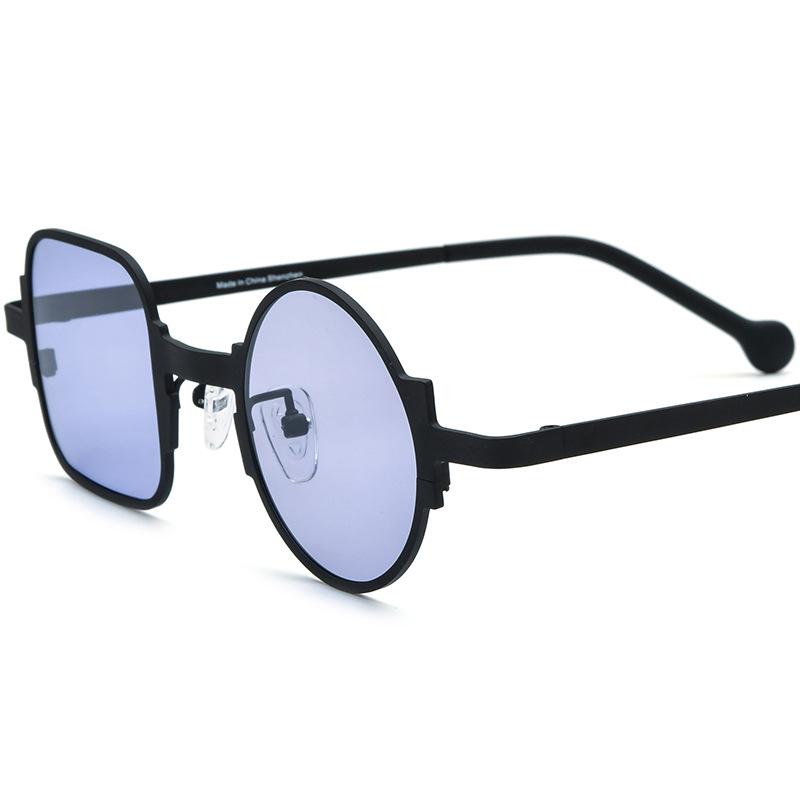Unisex Square-Round Pure Titanium Sunglasses - Fashionable, Customizable Lenses, Ideal for Driving черной рамки