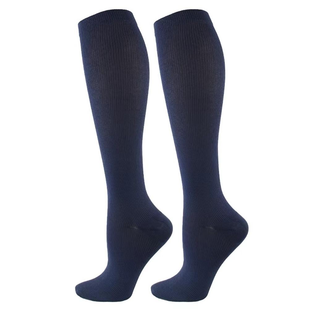 Stretchy Compression Socks Solid Color Leg Support Knee Sock Fashion Pain Relief  Women Men