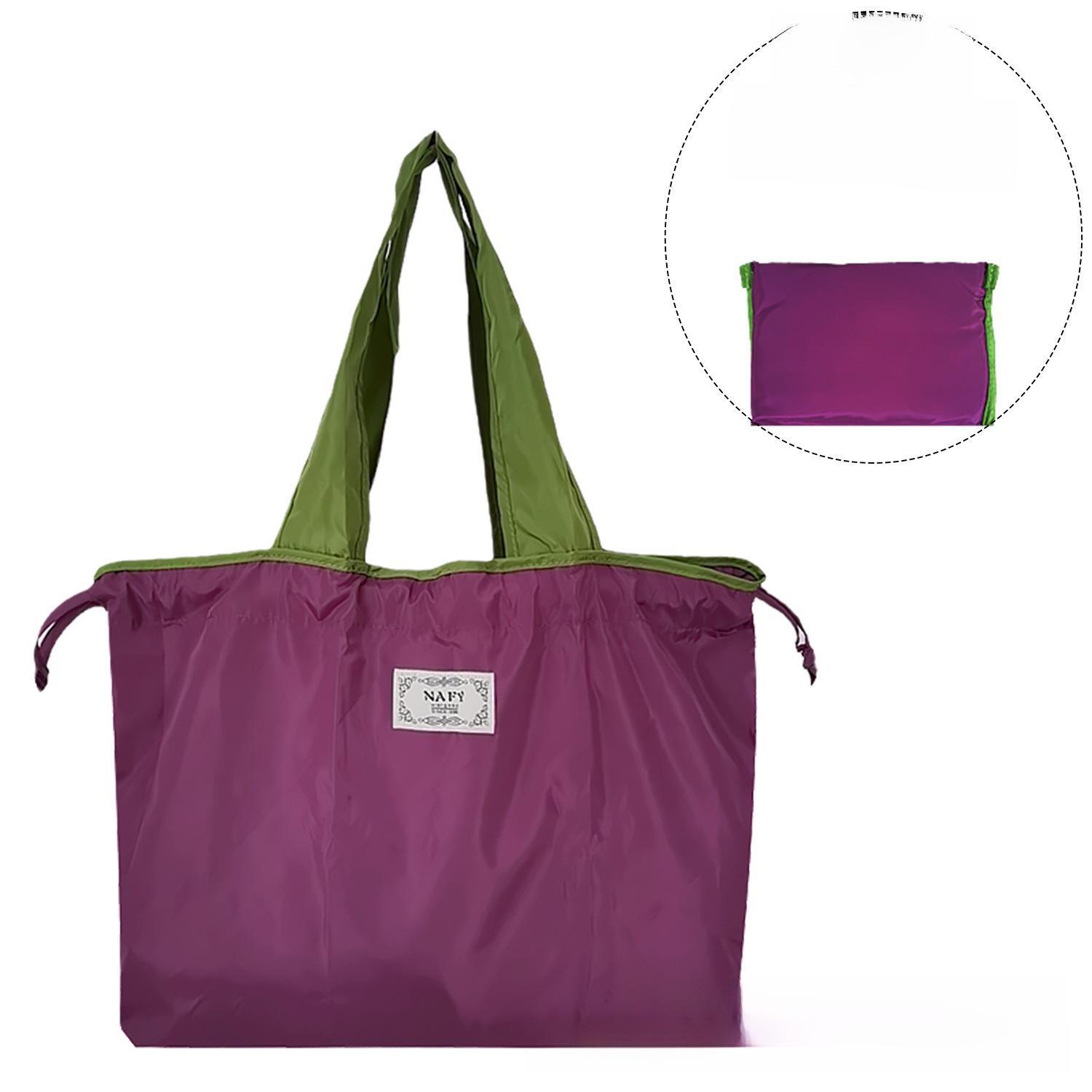 

Однотонна сумка на шнурках: Екологічно чиста складна сумка для покупок і подорожей Medium фіолетовий