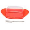 BoatShaped   Dish with Lid Food Grade PP   Cutting Box for Chess Home Kitchen(Red )