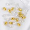 10Pcs 18K Gold Plated Brass Crimp Beads End Caps for Jewelry Making Caps for Bracelet Jewelry Making Supplies DIY Accessories