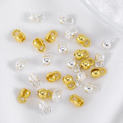 10Pcs 18K Gold Plated Brass Crimp Beads End Caps for Jewelry Making Caps for Bracelet Jewelry Making Supplies DIY Accessories