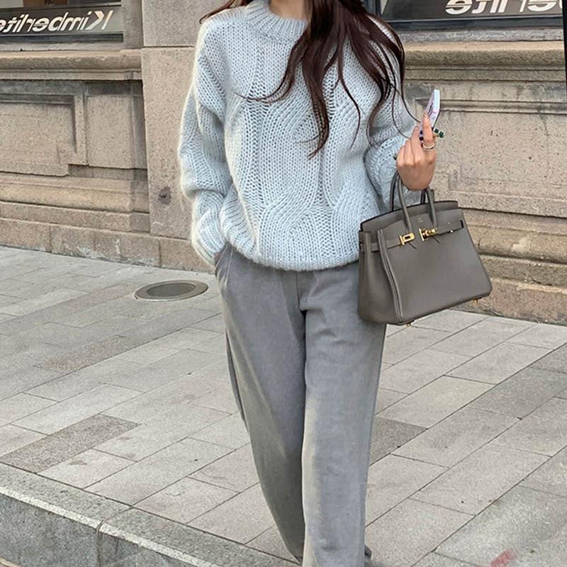 Long Sleeve Women's Sweater Autumn Winter Casual Soft Knit Inner Base Loose Cropped Knit Pullovers