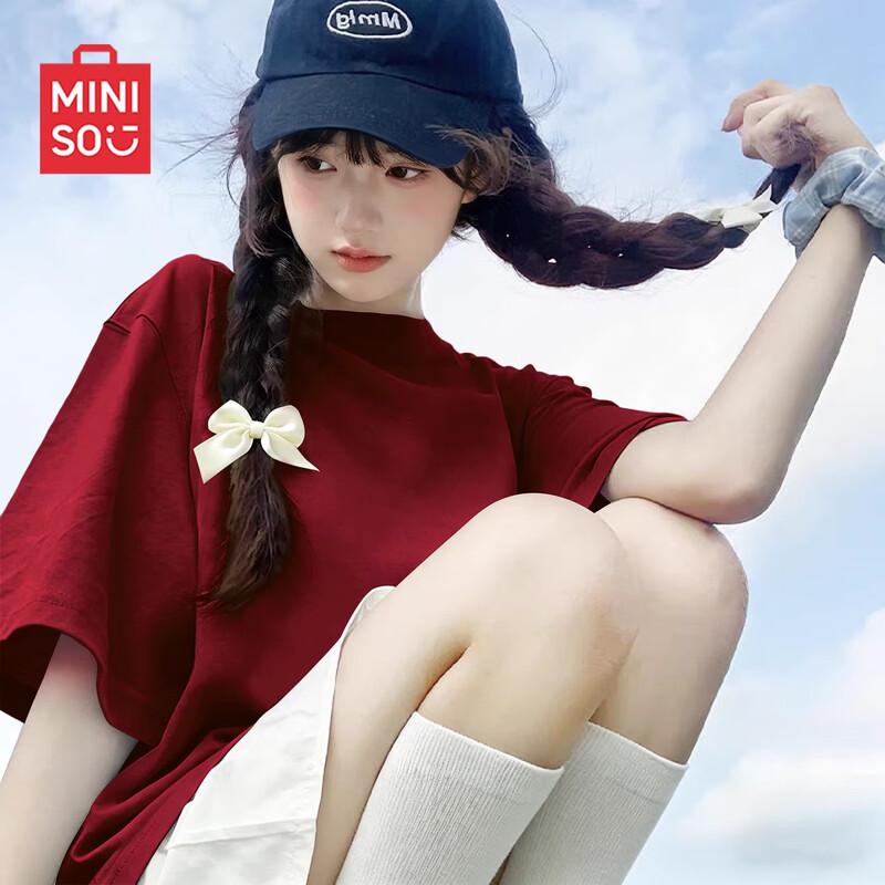 

MINISO Women s Pure Cotton Loose Fit T-Shirt XXL