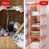 Non-woven Washable Wardrobe Multi-Layer Folding Hanging Bag for Bra, Socks Storage Organizer, Clothes Organizer